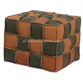 Cadeiras de couro genuínas Ottomans Square Stool